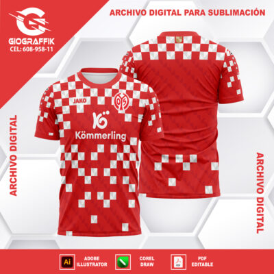 MAINZ HOME RED GEOMETRIC 2024-25