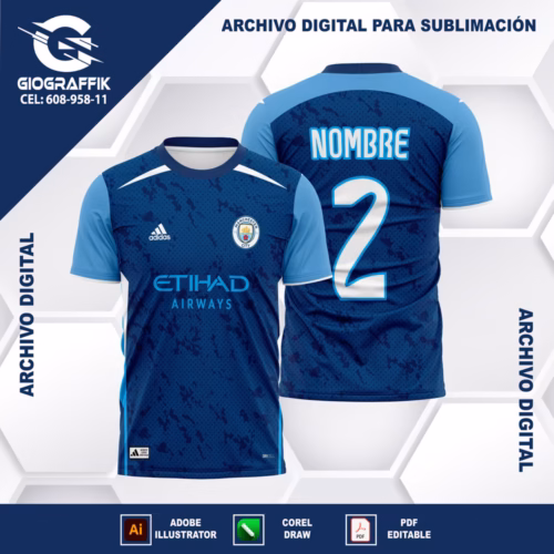 MANCHESTER CITY CIRCLE BLUE GRUNGE