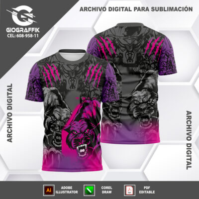 MASCOTA FEROZ DEGRADE GARRAS BLACK PATTERN