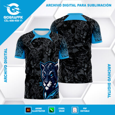 PANTERA CIAN PATTERN PATITA DEGRADE PLOMO