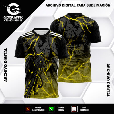 PANTERA HOJAS DEGRADE YELLOW BLACK RAYOS