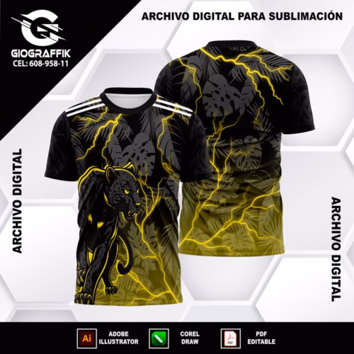 PANTERA HOJAS DEGRADE YELLOW BLACK RAYOS