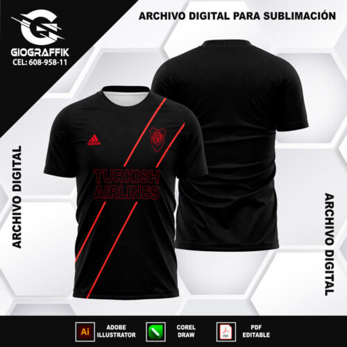 RIVER PLATE RED BLACK GRUNGE