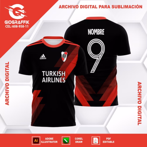 RIVER PLATE RED LINEAS VERTICAL
