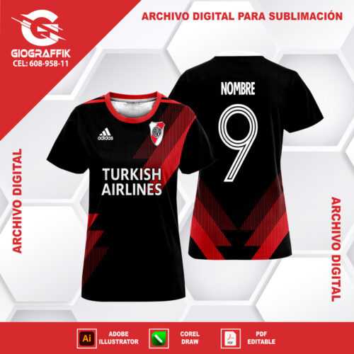 RIVER PLATE RED LINEAS VERTICAL