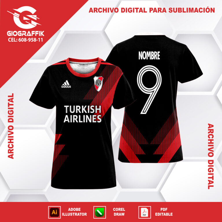 RIVER PLATE RED LINEAS VERTICAL