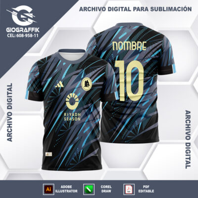 ROMA JERSEY GEOMETRIC BLACK 2024