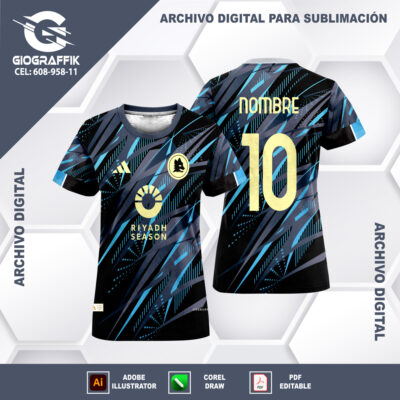 ROMA JERSEY GEOMETRIC BLACK 2024