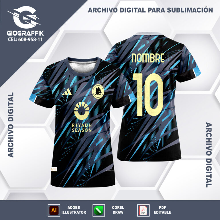ROMA JERSEY GEOMETRIC BLACK 2024