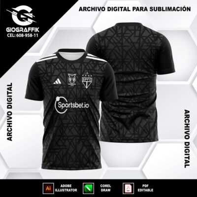 SAO PAULO FC PATTERN BLACK 2024