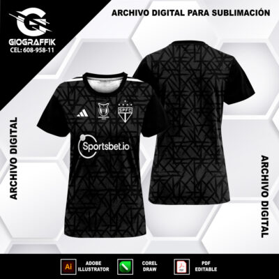 SAO PAULO FC PATTERN BLACK 2024