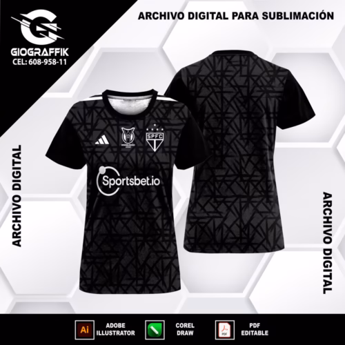SAO PAULO FC PATTERN BLACK 2024