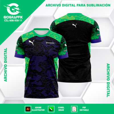 TRAMA GREEN BLACK GEOMETRICO