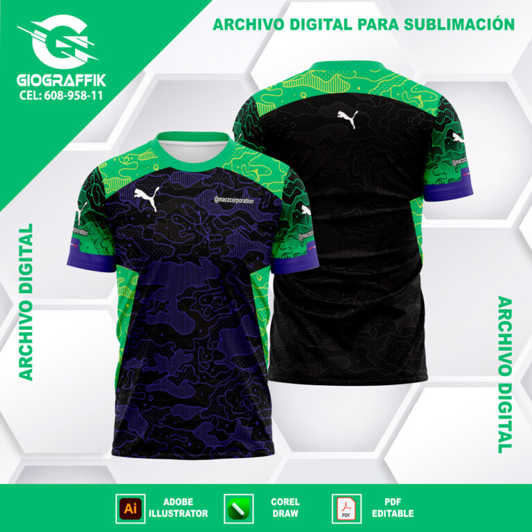 TRAMA GREEN BLACK GEOMETRICO