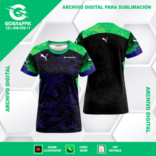 TRAMA GREEN BLACK GEOMETRICO