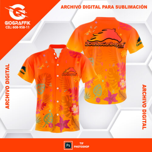 CARIBAYAS DEGRADE ORANGE HOJAS CARNAVAL