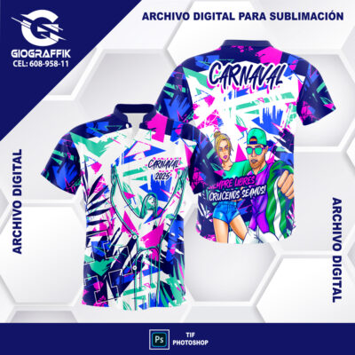 CARNAVAL WHITE BLUE HOJAS