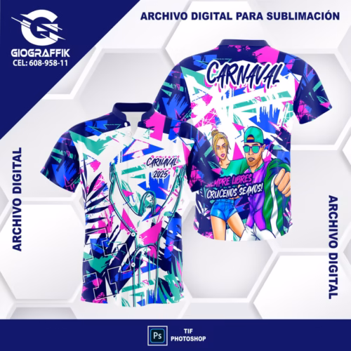 CARNAVAL WHITE BLUE HOJAS