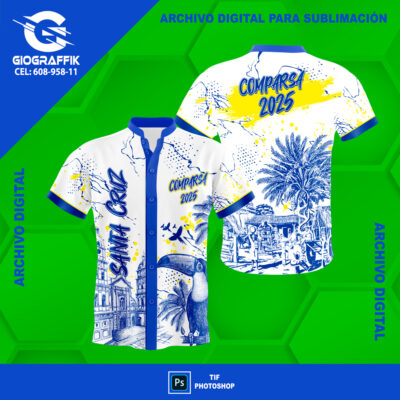 COMPARSA BLUE WHITE PALMERA CARNAVAL GRUNGE