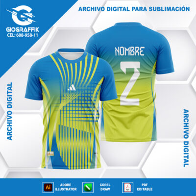 DEGRADE CHINITO GEOMETRIC CELESTE YELLOW