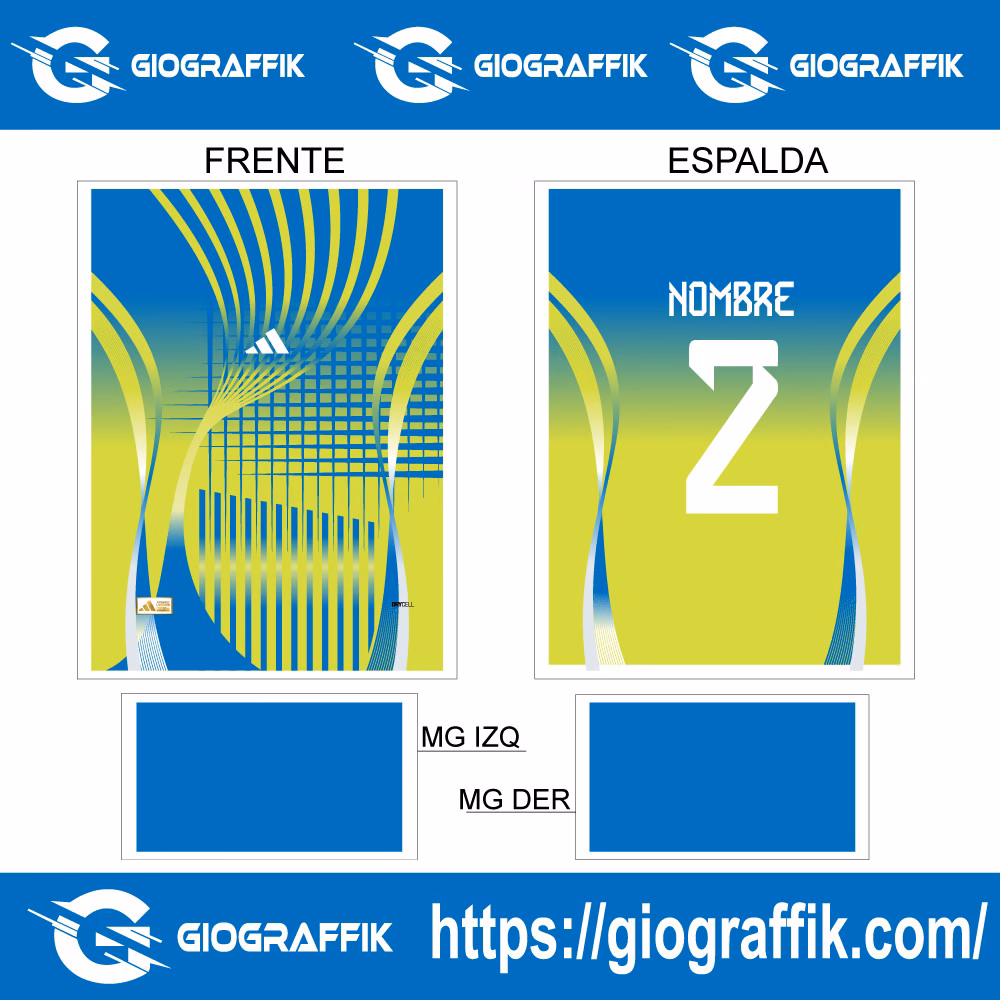 DEGRADE CHINITO GEOMETRIC CELESTE YELLOW - Imagen 3