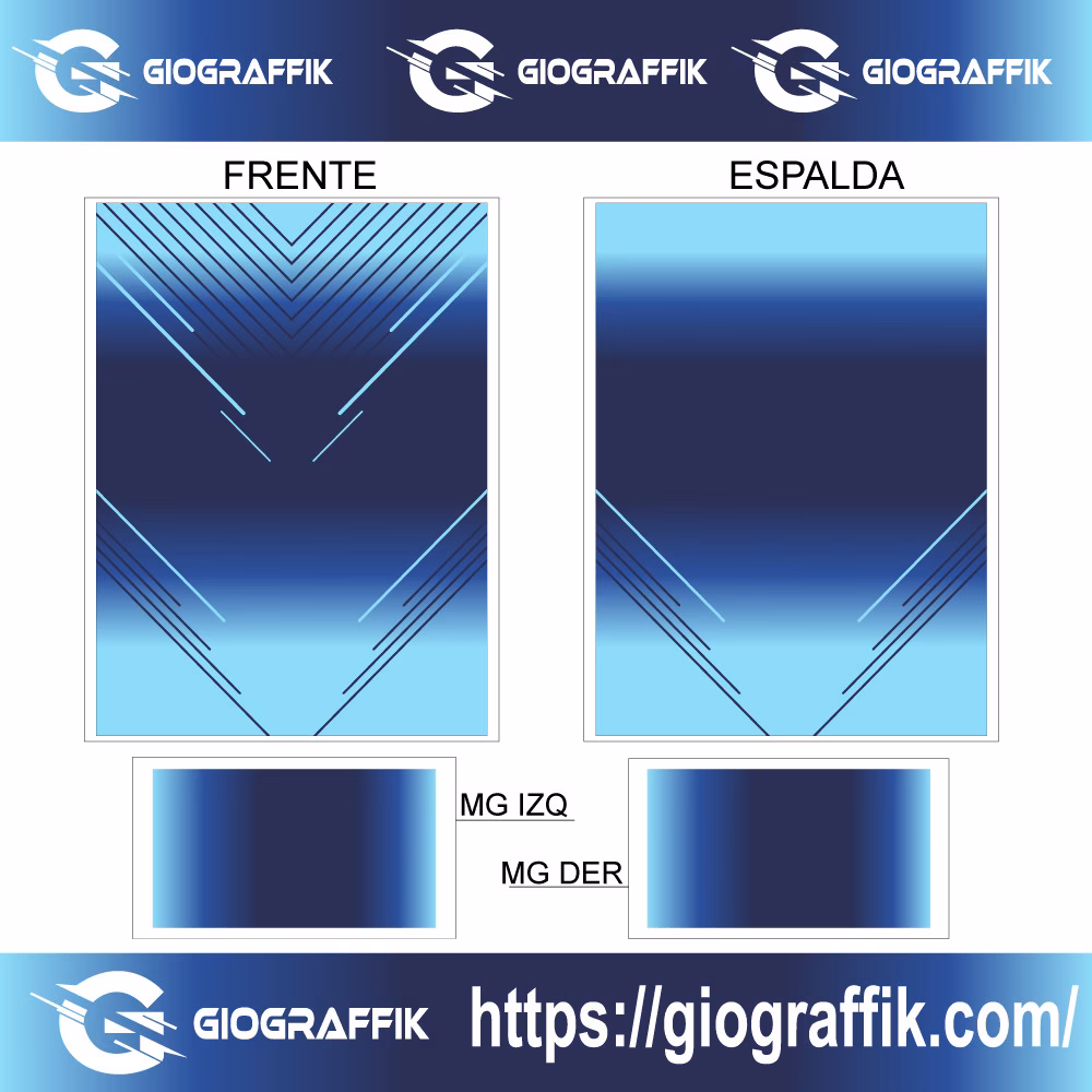 DEGRADE LINEAS CRUZADAS CHINITO CIAN BLUE - Imagen 3