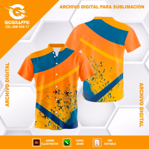 DEGRADE ORANGE GRUNGE AVION CARNAVALERO