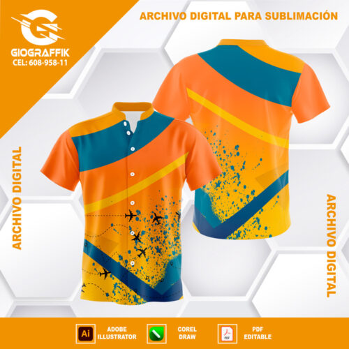 DEGRADE ORANGE GRUNGE AVION CARNAVALERO
