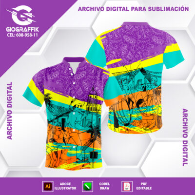 DESIGN CARNAVALERO MANCHA MORADO ORANGE