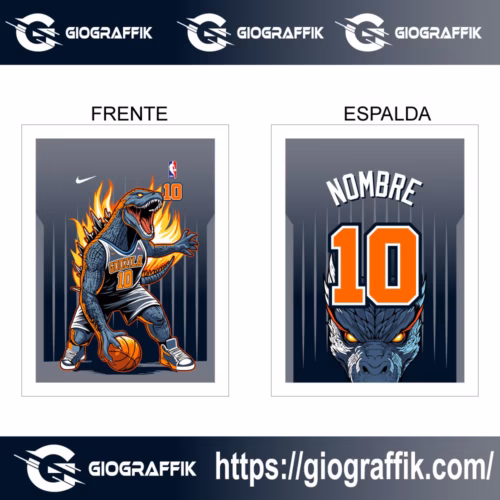 DINOSAURIO GRIS FILOS NBA LLAMAS