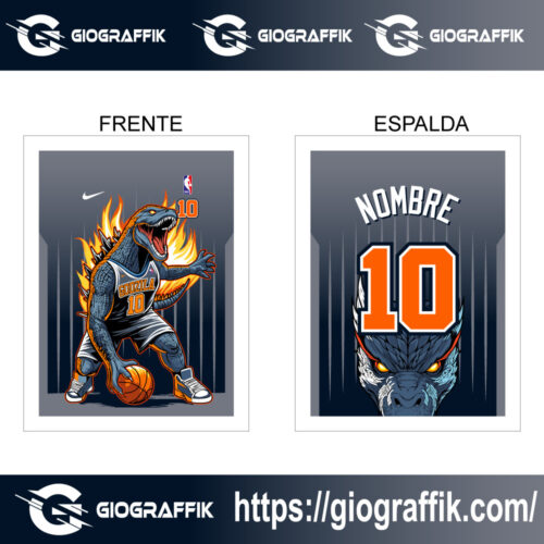 DINOSAURIO GRIS FILOS NBA LLAMAS