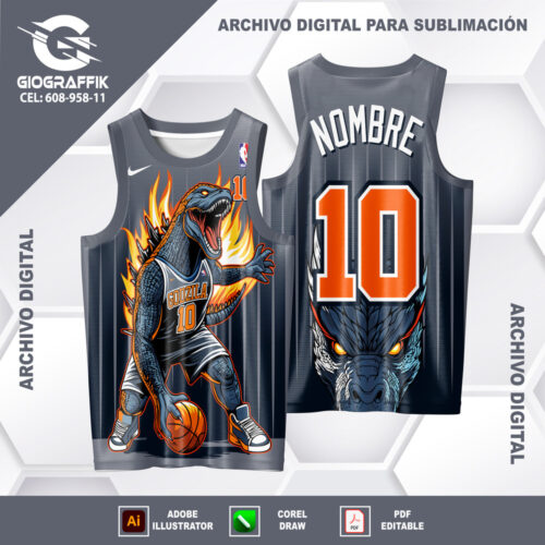 DINOSAURIO GRIS FILOS NBA LLAMAS