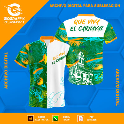 FLORAL GRUNGE ORANGE GREEN CARNAVALERO