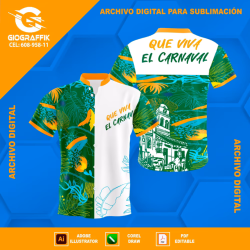 FLORAL GRUNGE ORANGE GREEN CARNAVALERO