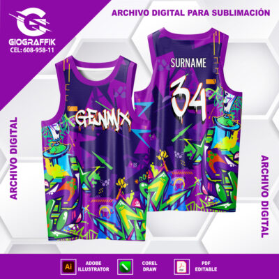 GENMX LILA GRAFFITI GEOMETRIC