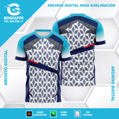 GEOMETRIC BLUE BLANCO CIAN CHINITO