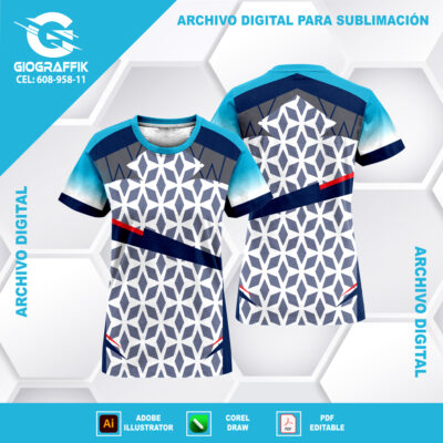 GEOMETRIC BLUE BLANCO CIAN CHINITO