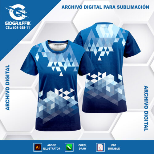GEOMETRIC CIAN DEGRADE BLUE CHINITO