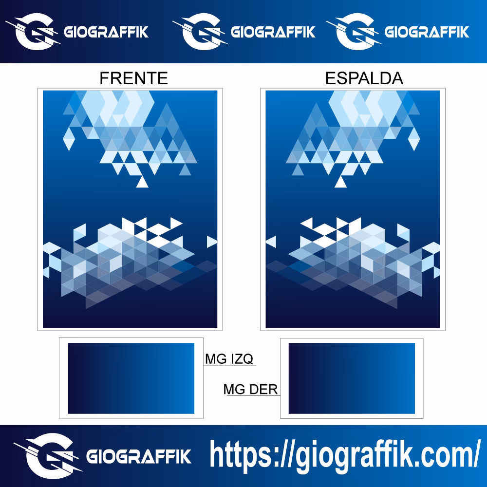 GEOMETRIC CIAN DEGRADE BLUE CHINITO - Imagen 3