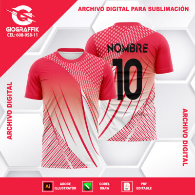 GEOMETRIC CIRCLE RED CHINITO BLANCO