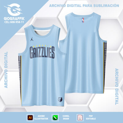 GRIZZLIES NBA CIAN PASTEL GEOMETRIC