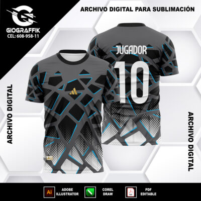 GRUNGE CHINITO GEOMETRIC PLOMO BLACK