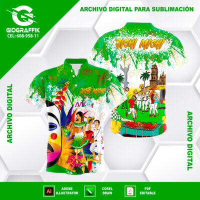 JICHI MICHI GREEN GRUNGE CARNAVALERO