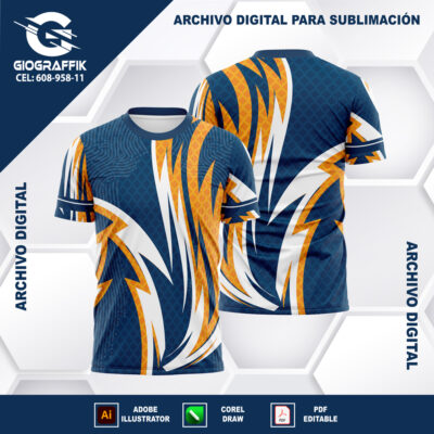 LINEAS FILO CHINITO ORANGE BLANCO MALLA BLUE