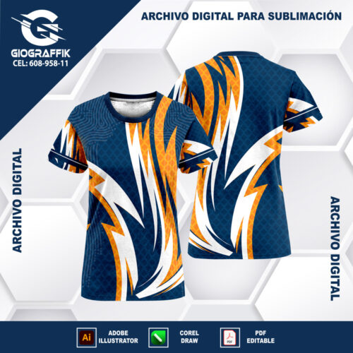 LINEAS FILO CHINITO ORANGE BLANCO MALLA BLUE