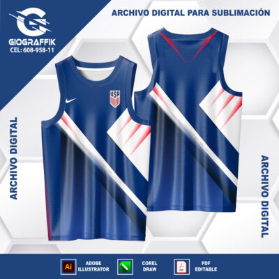 LINEAS FILO GEOMETRIC BLUE RED USA