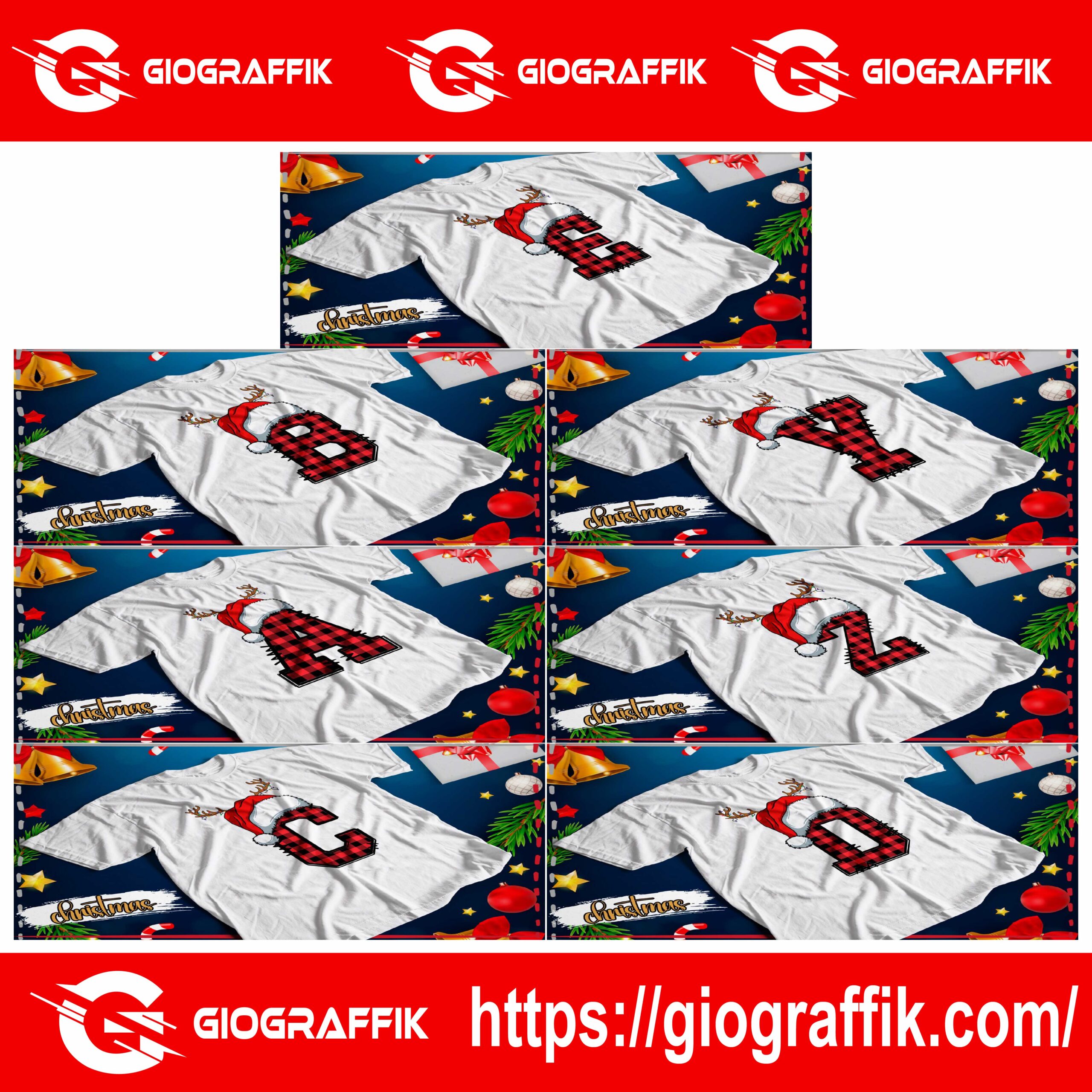 NAVIDAD ALFABETO CON GORRO NAVIDAD ALFABETO CON GORRO