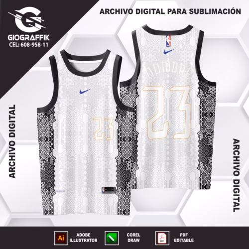 NBA GEOMETRIC GRIS PASTEL