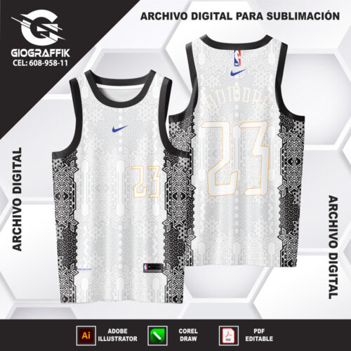NBA GEOMETRIC GRIS PASTEL