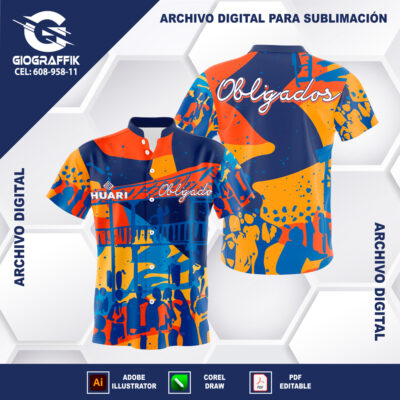 OBLIGADOS CARNAVALERO BLUE GRUNGE TRAMA ORANGE